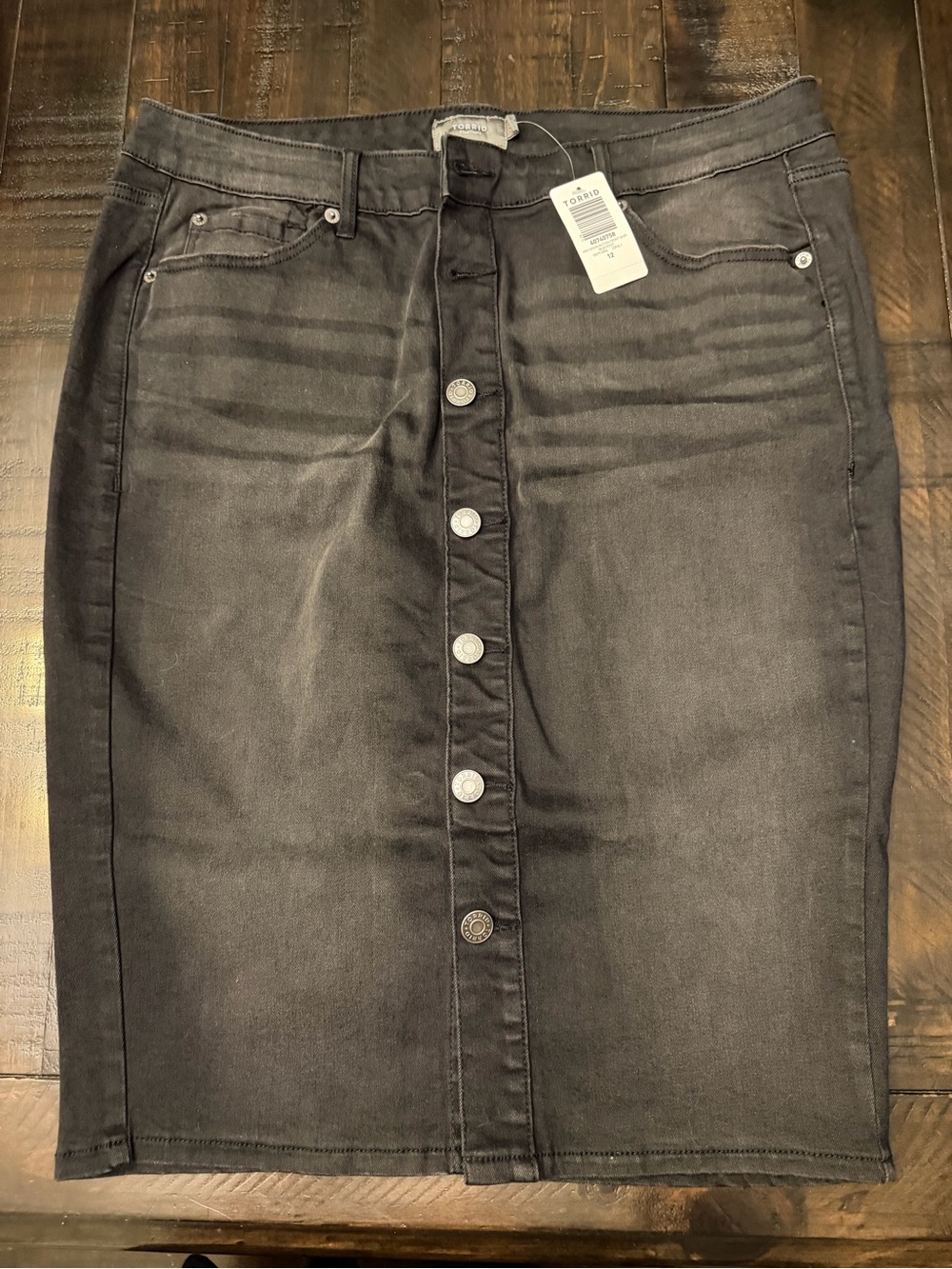 Torrid Black Button-Front Pencil Skirt